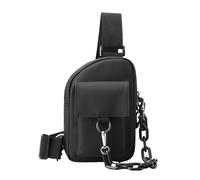 LUYYBDBG Sac Banane De Poitrine pour Hommes, À Bandoulière Tendance, Style Coréen, Cool, Voyage en Plein Air, Clé Téléphone Portable-Noir
