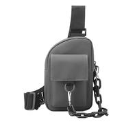 LUYYBDBG Sac Banane De Poitrine pour Hommes, À Bandoulière Tendance, Style Coréen, Cool, Voyage en Plein Air, Clé Téléphone Portable-Gris