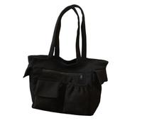 LUYYBDBG Sac bandoulière Fourre-Tout Rétro À Texture Velours Côtelé pour Maman, Multi-Poches De Grande Capacité, Hiver-Noir