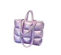 LUYYBDBG Sac bandoulière Nouveau en Duvet, À Main Coton, Aisselles Matelassé pour Femmes, Simple Carreaux, Fourre-Tout Léger La Mode-Violet