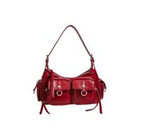 LUYYBDBG Sac bandoulière Printemps Nouveau Style De Niche Femme Sen Meng À La Mode Décontracté Épaule Aisselle Simple Banlieue Petit Carré-Rouge