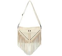 LUYYBDBG Sac bandoulière Rivet en Cuir Souple Tendance Décontracté Gland Simple Épaule À pour Femme Grand Sac-Blanc Cassé