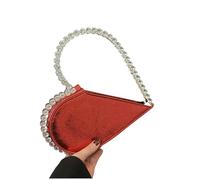 LUYYBDBG Sacs pour Femmes Sac À Main en Forme De Cœur Printemps Et Été, Soirée Incrusté Diamants, La Mode Style Occidental, Main-Rouge