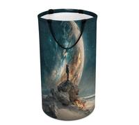 LUYYSKY Panier à vêtements sale pliable rétro avec motif astronaute, imaginaire, coloré, nébuleuse, planètes, constellation, panier de rangement portable pour vêtements