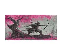 LUYYSKY Peinture à l'huile rétro samouraï serviette de plage absorbante serviette de plage japonaise rustique fleurs de cerisier encre florale anime samouraï extérieur velours serviette de plage