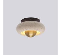 Luz de Techo Estilo Wabi-Sabi Japonés, Lámpara de Techo de Granja Nórdica de Piedra Natural Vintage, Travertino Amarillo Art Deco Cerca de la Lámpara de Techo Para El Dormitorio Pasillo Entrada de la