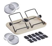 Luz Lot de pots à germes à semences - Kit de germination en verre de germination | Lot de pots de conservation en verre à quartz avec large ouverture, support en acier inoxydable et plateau pour la