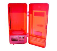 Luzhengyang Mini refroidisseur de boissons USB pour voiture, maison, côté PC | Petit réfrigérateur USB | Refroidisseur de canettes de bière portable - Rouge