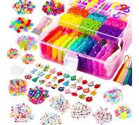LUZOON 12000+ Élastique Bracelet Enfant Kit XXL, 30 Couleurs Loom Bands pour Fille et Garçon, Bricolage Élastique avec Boîte de Rangement Cadeau (Rose)