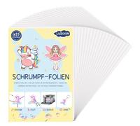 LUZOON 20pcs Feuille Plastique Fou A4, Plastic Fou Papier Retractable au Four Feuilles Plastique Magique Plastique Dingue Translucide 20 * 29 cm (A4-20pcs)