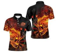 LuzoyaoLZY Polo pour Hommes Darts Nous lançons des fléchettes Mieux Que Nous ne tenons des Boissons T-Shirt à imprimé 3D drôle crâne bière Cible T-Shirt décontracté à Enfiler