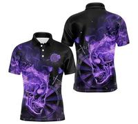 LuzoyaoLZY Polo pour Hommes Darts Nous lançons des fléchettes Mieux Que Nous ne tenons des Boissons T-Shirt à imprimé 3D drôle crâne bière Cible T-Shirt décontracté à Enfiler