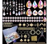 Luzoybo Lot de 240 Attrape Soleil Kit-DIY Attrape-Soleil en Cristal - avec Perles Multicolores - pour Windows - Décoration d'intérieur et d'extérieur (l'or)