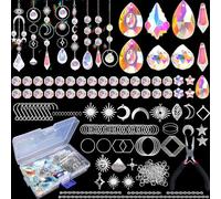 Luzoybo Lot de 240 Attrape-Soleil pour Adultes - Kit Attrape-Soleil en Cristal - avec Perles Multicolores - pour Windows - Décoration d'intérieur et d'extérieur (Argent)