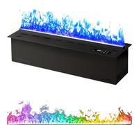 Luzphened Foyer électrique Encastré avec Flamme Réaliste, Simulation de Flamme Tactile 3D, Insert de Cheminée Électrique,Feu électrique Intelligent Télécommandé,Cheminée atomisée Multicolor-150cm