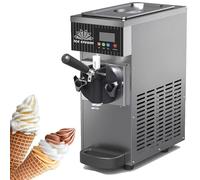 Luzphened Sorbetière Commerciale Rendement 4-5 L/h, Turbine à Glace 450 W Saveur Unique, Machine à Glace Électrique Cylindre INOX 2.5 L, Nettoyage Automatique, Panneau LED Grey
