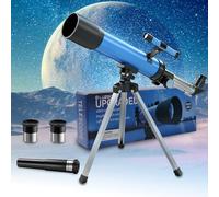 Luzsco Télescope astronomique pour enfants de 8 à 12 ans avec trépied | Télescope débutant d'ouverture de 50 mm | Cadeau éducatif pour garçons et filles de 6 à 12 ans | Portable | 2 oculaires 20X-100X