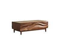LUZZILE Mesa Para Centro De Sala Table Basse de Salon en Noyer 130 x 65 x 44 cm, Table Basse Simple en Bois Massif, idéale for la réception et Les négociations dans Un café. Table Basse