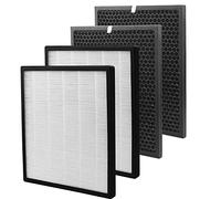 LV-PUR131 Lot de 4 filtres de rechange compatibles avec les purificateurs d'air LEVOIT LV-PUR131 et LV-PUR131S, LV-PUR131-RF, (2 filtres HEPA + 2 filtres à charbon actif)