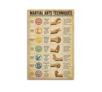 Lvalogy Vintage Martial Arts Techniques Poster for Men Gym Decor Art Poster | Print Modern Decorative Wall Artwork for Home and Office High Definition Print Poster Unframe-style 12x18inch