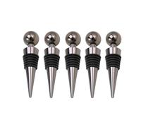 LVCHAO 5Pcs Bar Tool Conical Wine Stoppers Sealed Metal Champagne Stopper Reusable Storage Twist Cap Plug Home pour Cuisines et Bars(Black)
