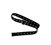 LVCHAO Ceinture en toile noire perforée for étudiant, unisexe, entièrement jean, découpe métal, extensible, avec ceinture hipster pour homme et femme(Color-04)