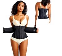LVCHAO Gaine Corset de Taille Amincissant for Le Ventre Plat pour Le Contrôle du Poids(Black with 16 Bones,XXXS 47-51cm)