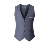 LVCHAO Gilet gris slim fit, coupe, simple boutonnage, décontracté, quatre saisons, universel, couleur unie, grande taille pour Hommes(Gray,6XL)