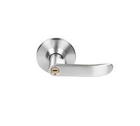 LVCHAO Levier de serrure porte intérieur réversible, finition droite en laiton satiné, poignée d'intimité facile à installer avec garniture ronde Pour Portes Intérieures(Silver-70mm Keyless)