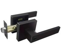 LVCHAO Poignées de porte noires mates, boutons intérieure sans clé, serrures à levier d'intimité for chambre coucher et salle bain Pour Portes Intérieures