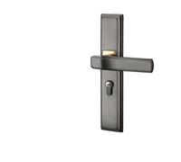 LVCHAO Serrure universelle en bois massif for chambre à coucher intérieure, Version silencieuse for la maison, serrure de porte poignée Pour Portes Intérieures(Grey)