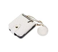 LVCRFT Étui portefeuille en cuir résistant aux chocs avec dragonne, emplacements pour cartes, poche zippée, sac à main béquille, fermeture magnétique, blanc, Z Flip3