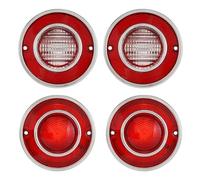 LVDLRAJJ Feux Arrière Compatible Avec Corvette C3 1975-1979 4 Pièces Feux Arrière Accessoires De Voiture Ensemble Couvercle Recul Sans Ampoule(Red)