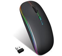 Lveheay Souris sans fil pour ordinateur portable avec récepteur USB BT5.2 et 2,4 GHz, rechargeable silencieusement, compatible avec MacBook Pro/Air/Chromebook/ordinateur/tablette