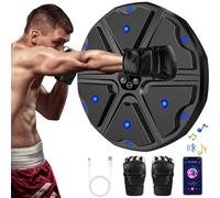 Lvelfe Music Boxing Machine à musique électronique LED avec gants de boxe, 9 modes de vitesse et mode de comptage Prise en charge Bluetooth, cadeau pour adultes et enfants Exercise