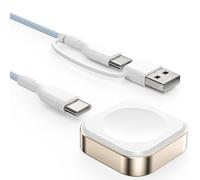 LVFAN Chargeur pour Apple Watch, Chargeur Rapide Portable USB C et USB A en Nylon tressé, Chargeur de Voyage sans Fil magnétique détachable pour Apple Watch Series 9 8 7 6 5 4 3 SE Ultra 2