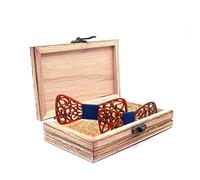 Lvguang 2 Noeuds Papillon en Bois, Ensemble de Noeud Papillon pré-noué Mode, Accessoire de Décoration Mode Tenue, pour Fête, Cérémonie et Mariage (Taille réglable)