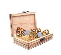 Lvguang 2 Noeuds Papillon en Bois, Ensemble de Noeud Papillon pré-noué Mode, Accessoire de Décoration Mode Tenue, pour Fête, Cérémonie et Mariage (Taille réglable)