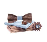 Lvguang Motif Exquis en Bois Noeud Papillon Personnalité Vêtements Accessoires pour Mariage Soirée (Style#4)