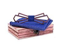 Lvguang Noeud Papillon en Bois, Ensemble de Noeud Papillon et Pochette de Costume, Accessoire de Décoration Tenue Mode, pour Fête, Cérémonie et Mariage (Taille réglable)