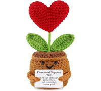 Lvguang Positive Crocheted Potted Plant - Anti-Anxiety Talisman with Motivational Phrase, Ecological Office Or Room Decor (Woman/Cild Gift)