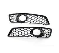 LVGVZTTGKM Cache Antibrouillard Pour Voiture A3 8P 2009 2010 2011 - 2013, Calandre Lampe Pare-chocs Avant Avec Maille Trou Pour Style Couvercle Lunette Phare(Glossy Black)