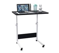 Lvhecforhm Table de Lit Roulante, Table pour Ordinateur Portable Réglable en Hauteur, Bureau Debout Mobile 60x40cm Computer Desk, D'ordinateur Mobile, Ordinateur Portable Noir