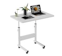 Lvhecforhm Table pour Ordinateur Portable Réglable en Hauteur, Table Lit Roulette, Bureau Debout Mobile Computer Desk, Table D'ordinateur Mobile, 60x40cm Table de Lit Bureau Table Informatique Blanc