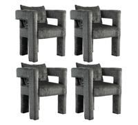 LVHOM Chaises de salle à manger Lot de 4 Chaises rembourrées en velours, Chaise de cuisine avec dossier et coussin, Chaise de salon Chaise de maquillage, Noir