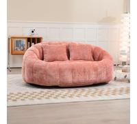 LVHOM Pouf classique avec 2 coussins, Bean Bag avec pouf, Lazy Sofa Chenille Chaise douillette Poufs, Chaise longue, Canapé 2 places, Rose
