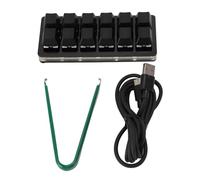 lvifloae 12 Touches Personnalisable Mini RVB Mécanique Conception de Clavier Glisser Keyboard Clavier Multi-Fonction Clé de Raccourci avec Arbre Rouge USB câblé pour Les (Noir)