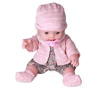 Lvifloae 12inch Reborn Baby Doll Fashional Washable White Girl Soft Body Toy avec Pacificier pour les tout-petits Collecteurs Kids Birthday Giftq12G 003C 026 (Q12G-002C-026 Floral Gry)