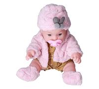 Lvifloae 12inch Reborn Baby Doll Fashional Washable White Girl Soft Body Toy avec Pacificier pour les tout-petits Collecteurs Kids Birthday Giftq12G 003C 026 (Q12G-003C-026 Pink Fleece)