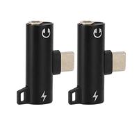 lvifloae 2 pièces Adaptateur Audio USB C à 3,5 mm Adaptateur Casque 2 en 1 Type C 3,5 mm USB C (Noire)